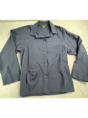 Vintage 90s Smith & Hawken Garden Chore Jacket Utility Coat Blue Grey M